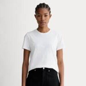 Everlane organic cotton slim fit women's t-shirt, white size large